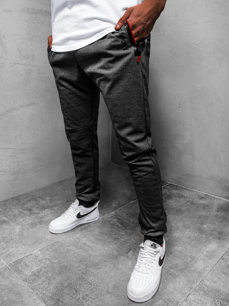 Мъжко долнище на анцуг графитно OZONEE JS/AM98Z