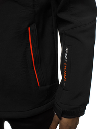 Мъжко яке SOFTSHELL черно и оранжево OZONEE GE/12259