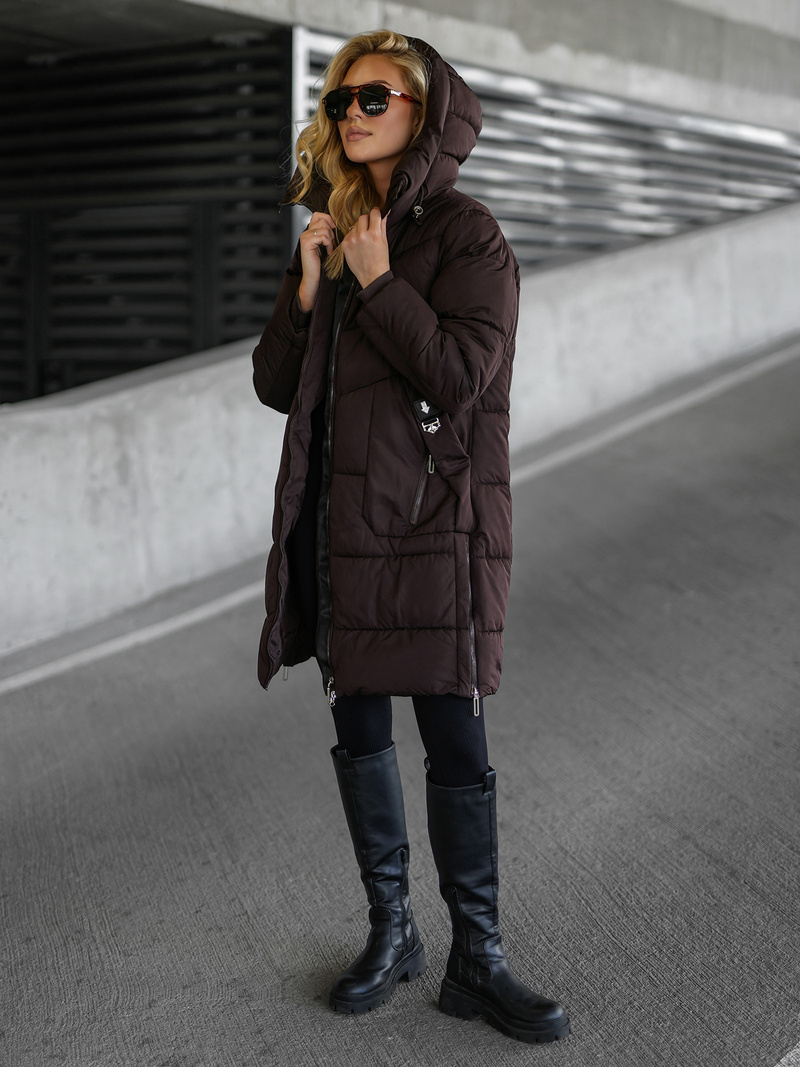 Дамско яке шоколад OZONEE JS/16M9302/158