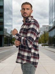 Мъжка риза бордо OZONEE V/V174