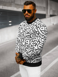 Мъжки суитшърт бяла OZONEE JS/8B1137/1