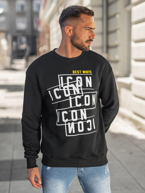 Мъжки суитшърт черен OZONEE JS/8B1763/3