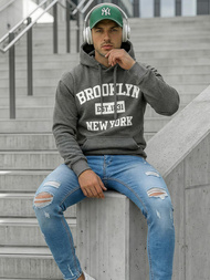 Мъжки суитшърт графитен OZONEE JS/8B1767/5Z