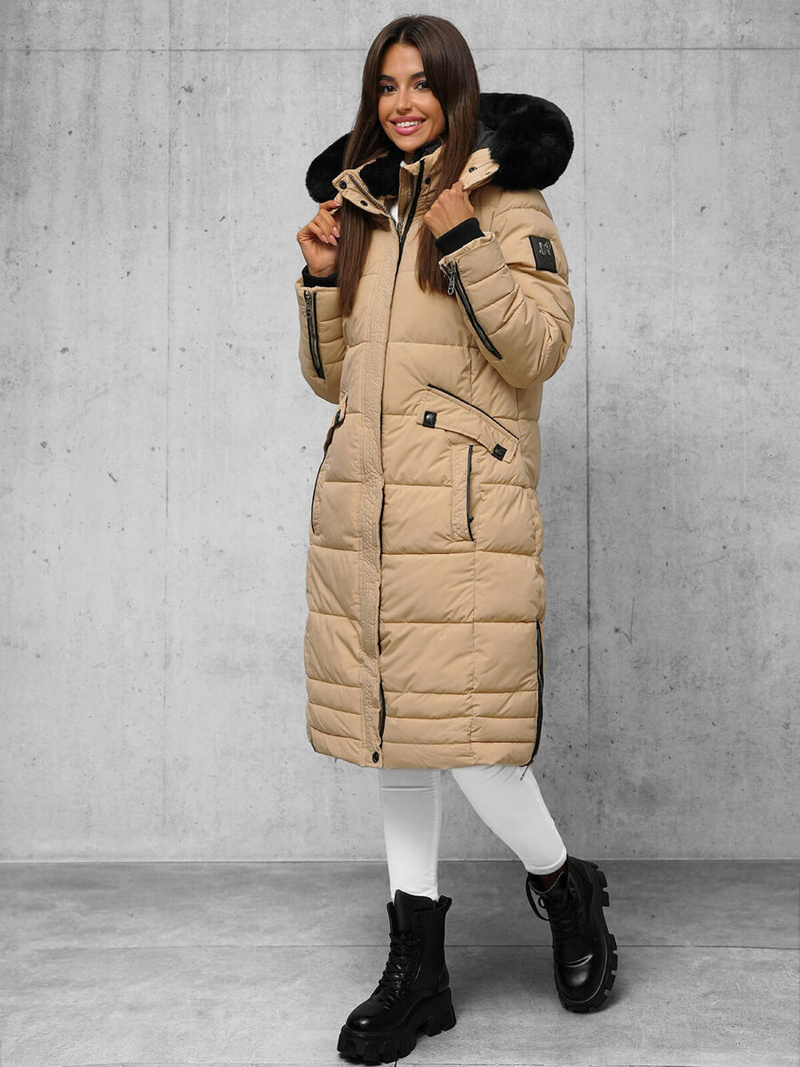 Дамско яке бежова OZONEE O/W377