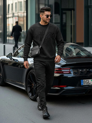 Мъжки суитшърт черен OZONEE JS/8B1953/3