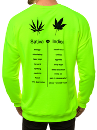 Мъжки суитшърт зелена неонов OZONEE MACH/3149