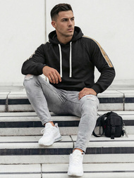 Мъжки суитшърт черно OZONEE JS/8B1730/3Z