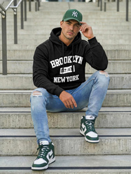 Мъжки суитшърт черно OZONEE JS/8B1767/3Z