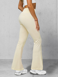 Дамски клин с широки крака екрю OZONEE JS/17K570/1