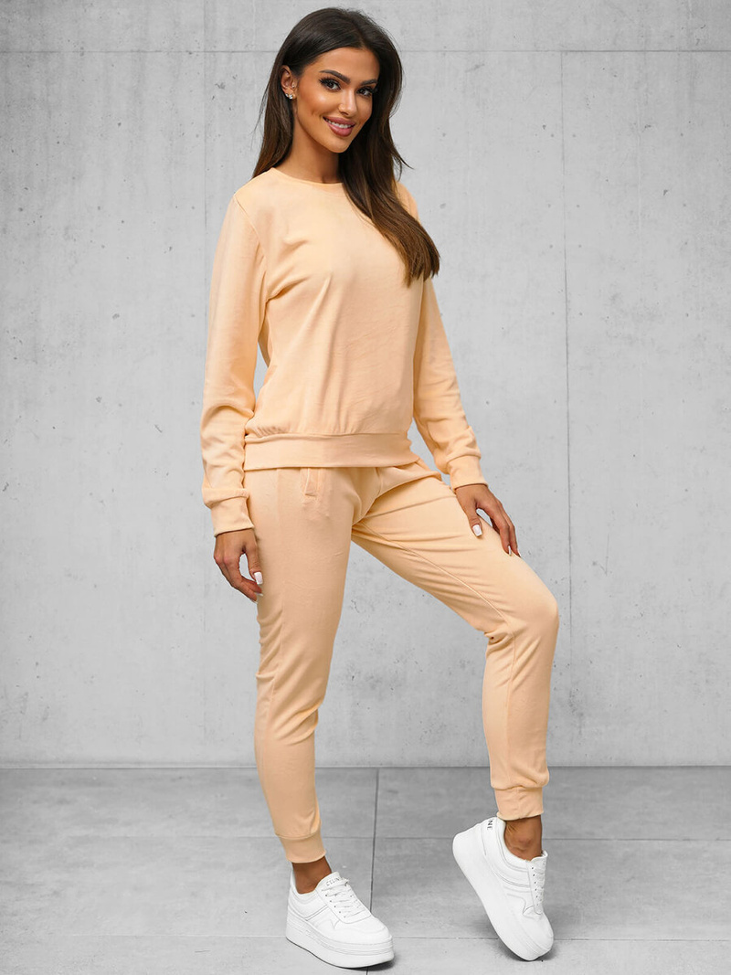 Дамска велурен спортен екип сьомга OZONEE O/8C1173/150Z