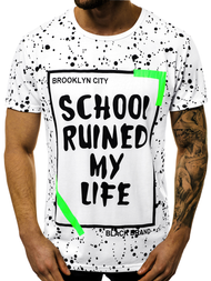 Мъжка тениска бял OZONEE JS/KS1978