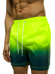 Мъжки плувни шорти жълто-зелено OZONEE ST008-10