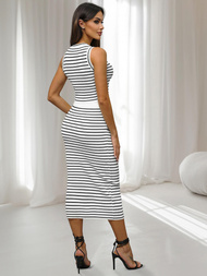 Дамски комплект бяло/черен - топ и пола OZONEE O/CH5801