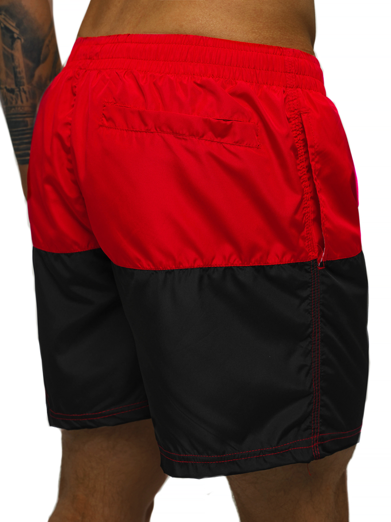 Мъжки плувни шорти червено-черно OZONEE JS/HM067