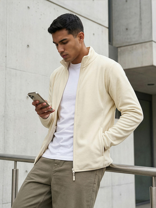 Мъжки суитшърт екрю OZONEE JS/HH016/1