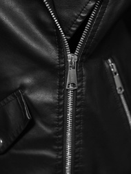 Дамско кожено яке черна OZONEE JS/11Z8061