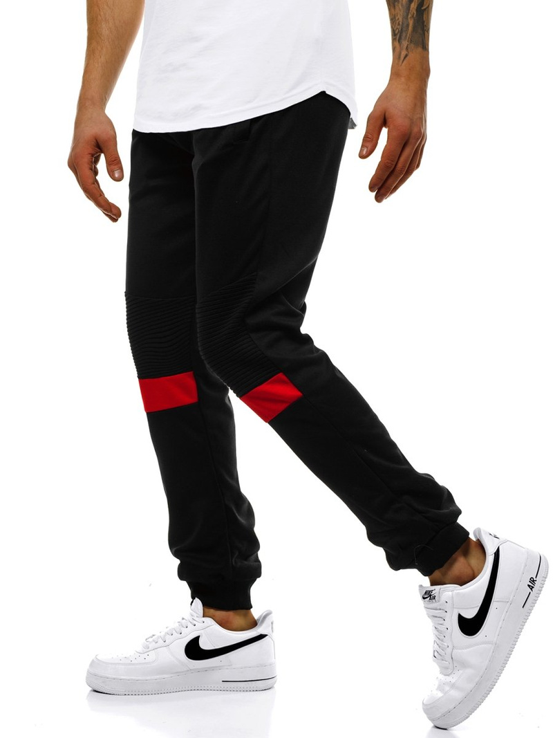 Мъжко долнище на анцуг черни OZONEE JS/JZ11016