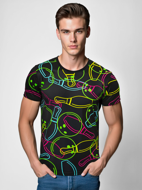 Мъжка тениска черна OZONEE O/T1272/3Z