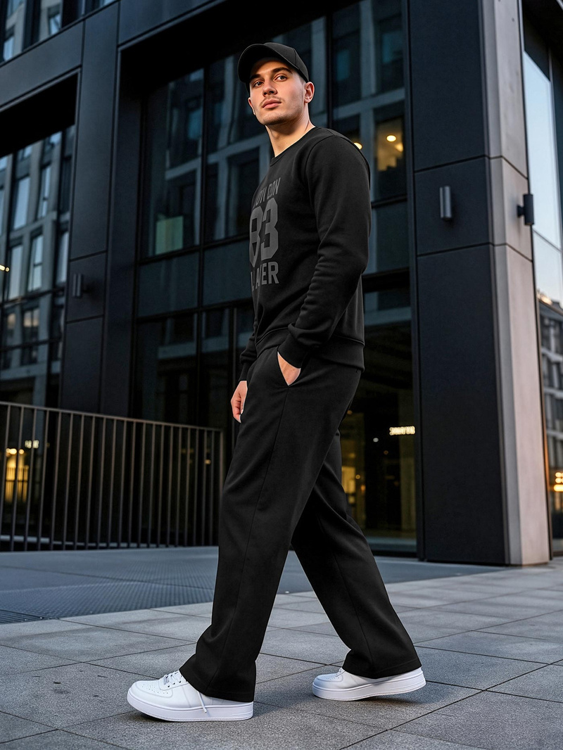 Мъжки суитшърт черен OZONEE JS/8B1976/3