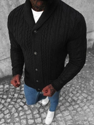 Мъжки пуловер черен OZONEE NB/MM6017/4