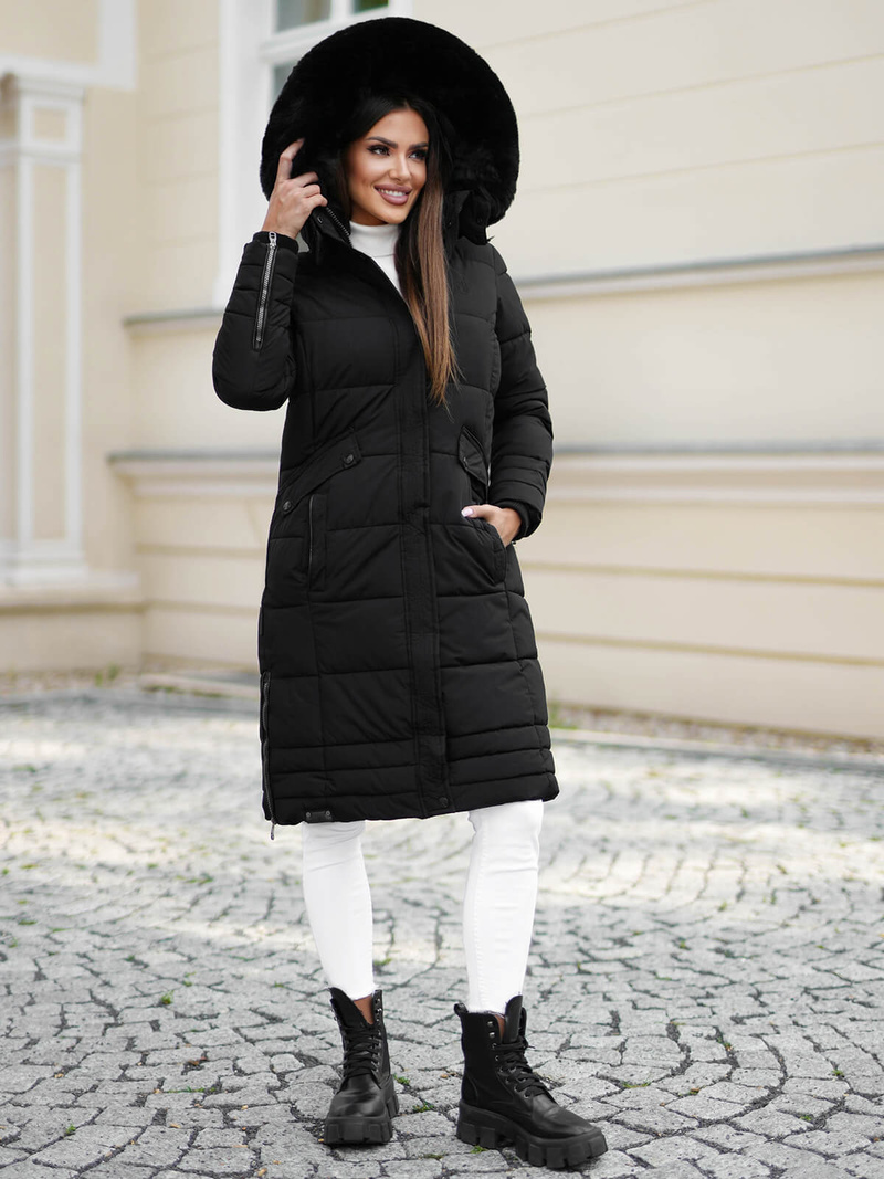 Дамско яке черно OZONEE O/W377Z