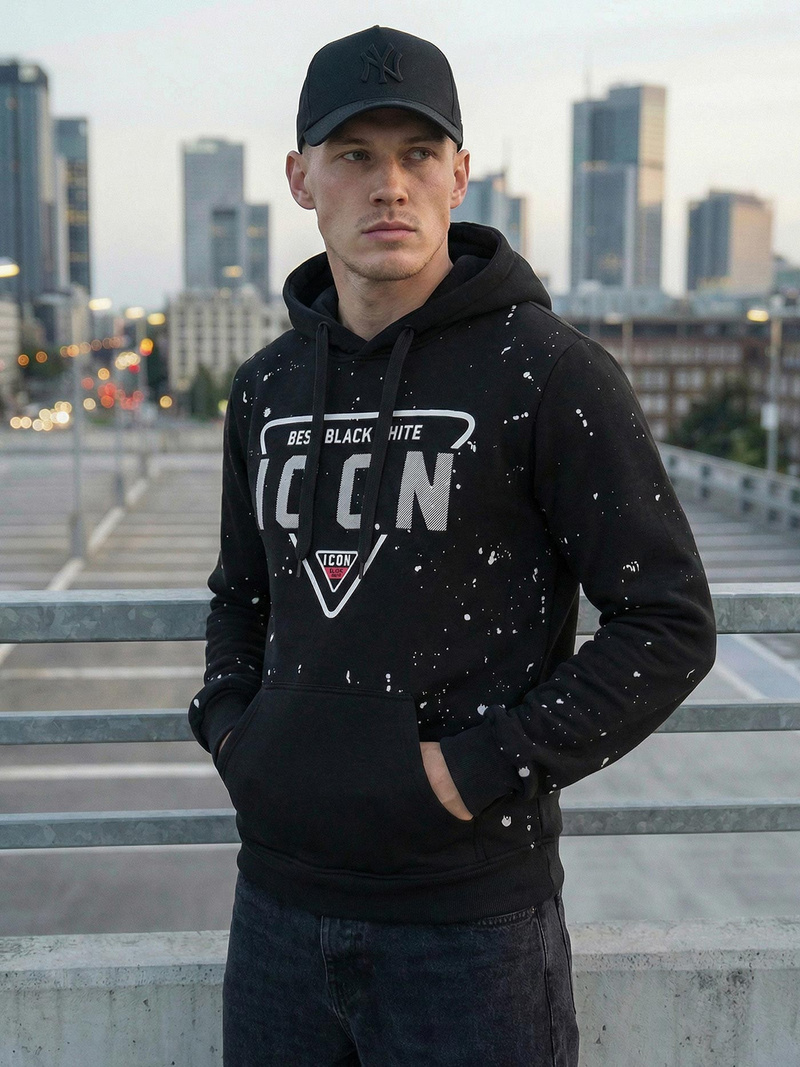 Мъжки суитшърт черно OZONEE JS/8B1737/3Z