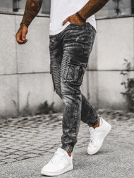 Мъжки дънки jogger черни OZONEE NB/MP0112N