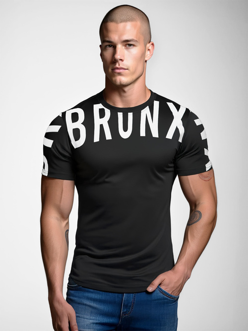 Мъжка тениска черна OZONEE O/8T1265/3Z