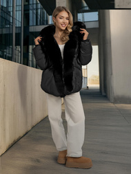 Дамско яке черно OZONEE O/16M9179/392Z