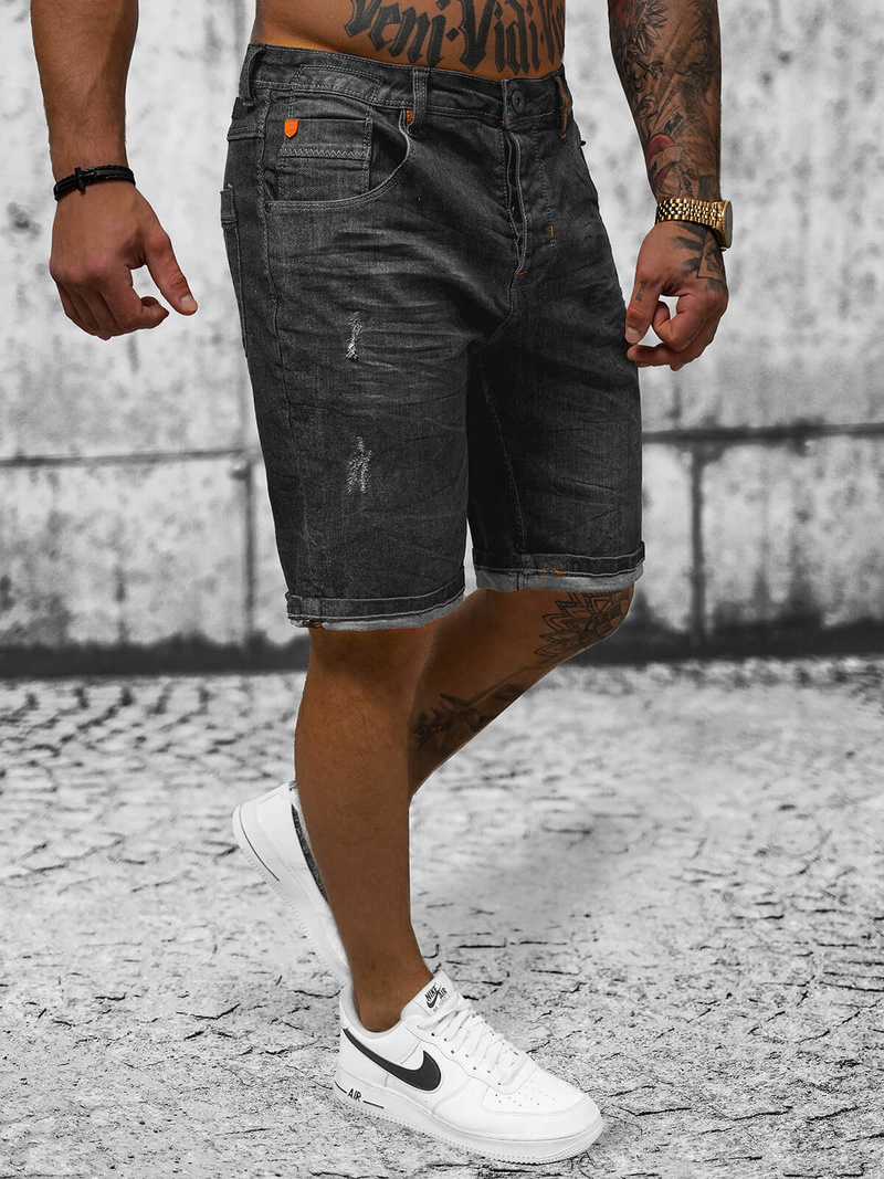 Mъжки шорти черни OZONEE O/24000