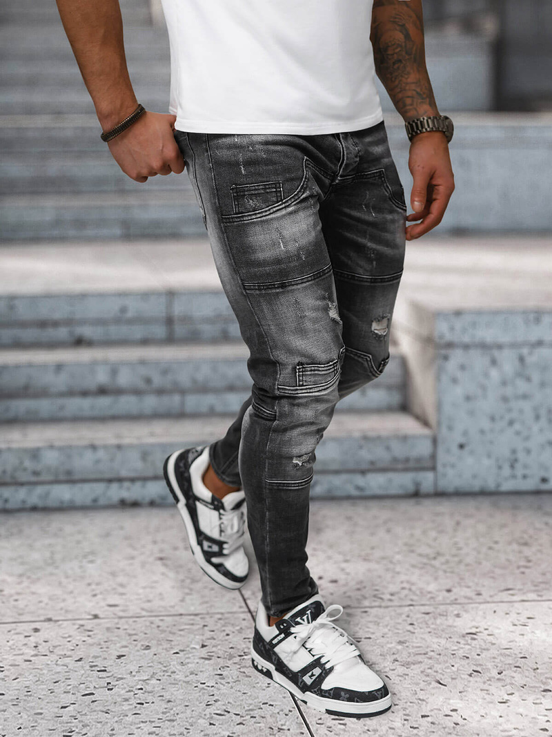 Мъжки дънки черни OZONEE NB/MP0155N