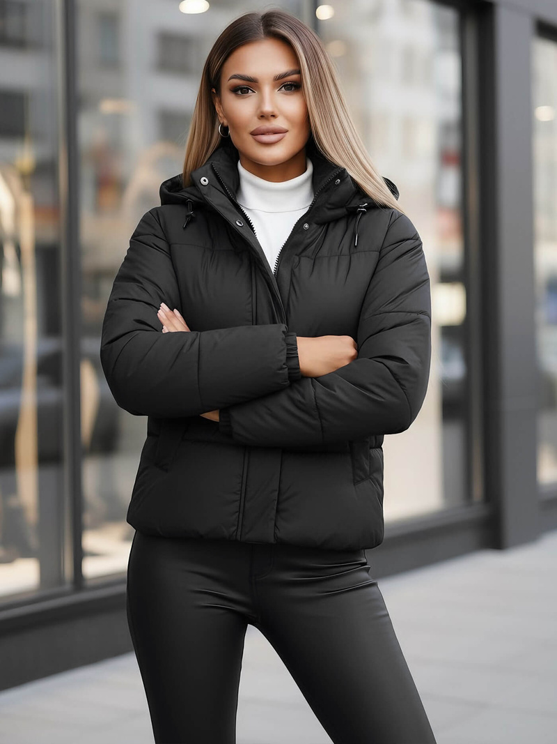 Дамско яке черна OZONEE JS/16M9188/392Z