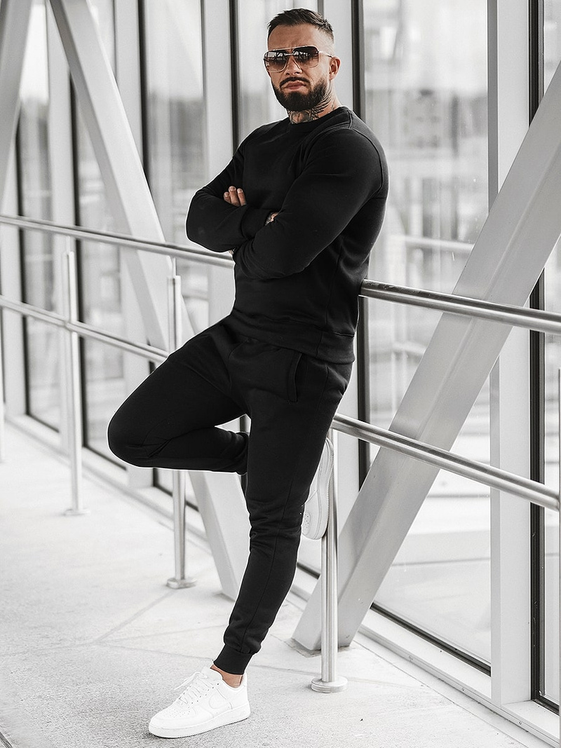 Мъжки спортен екип черен OZONEE JS/XW2001