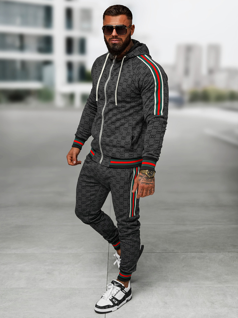 Мъжки спортен екип черен OZONEE O/FF5111AB