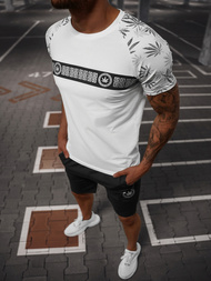 Мъжки спортен екип бяло-черен OZONEE O/HM760