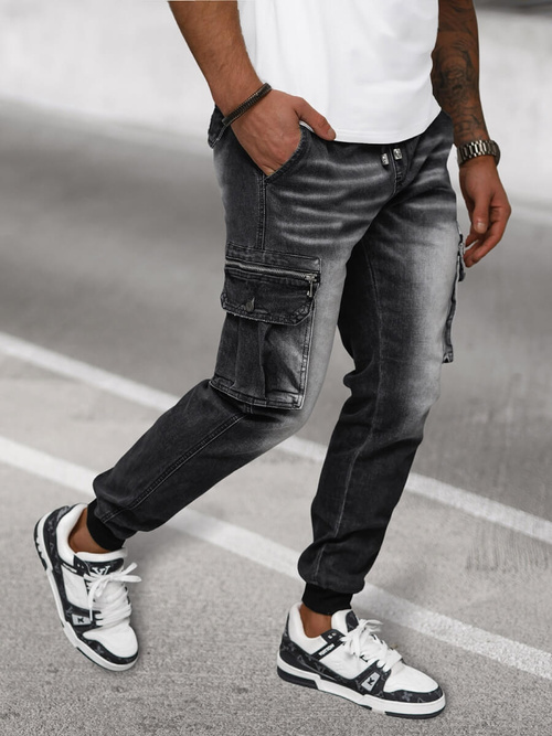 Мъжки дънки jogger черни OZONEE NB/MP0108N