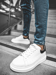 Сникърси бяло-черни OZONEE B/2051