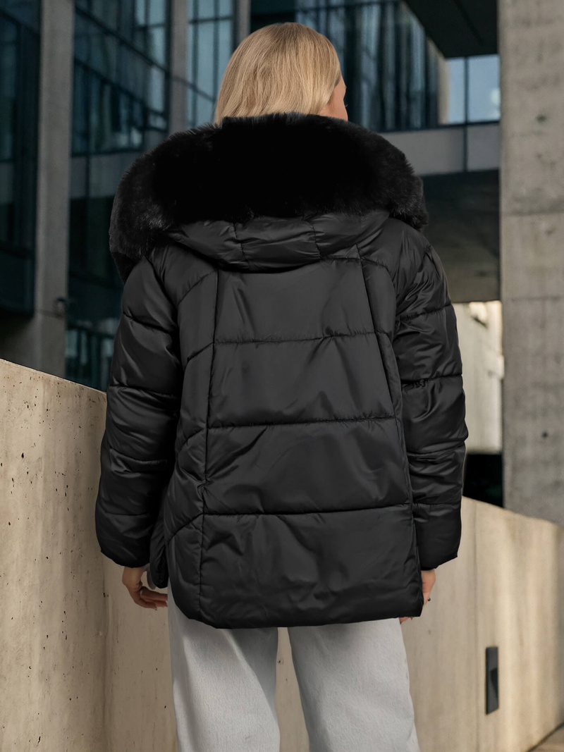 Дамско яке черно OZONEE O/16M9179/392Z