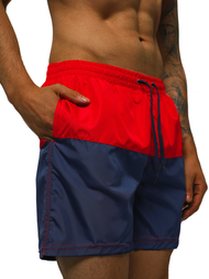 Мъжки плувни шорти червено и тъмносиньо OZONEE JS/HM062
