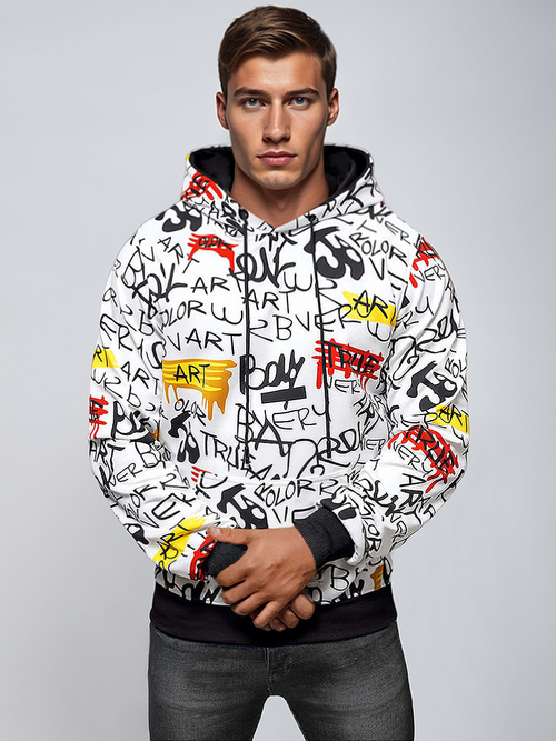 Мъжки Cуитшърт бяла OZONEE JS/8B1251/1