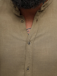 Мъжка риза тъмно-бежово OZONEE O/V112