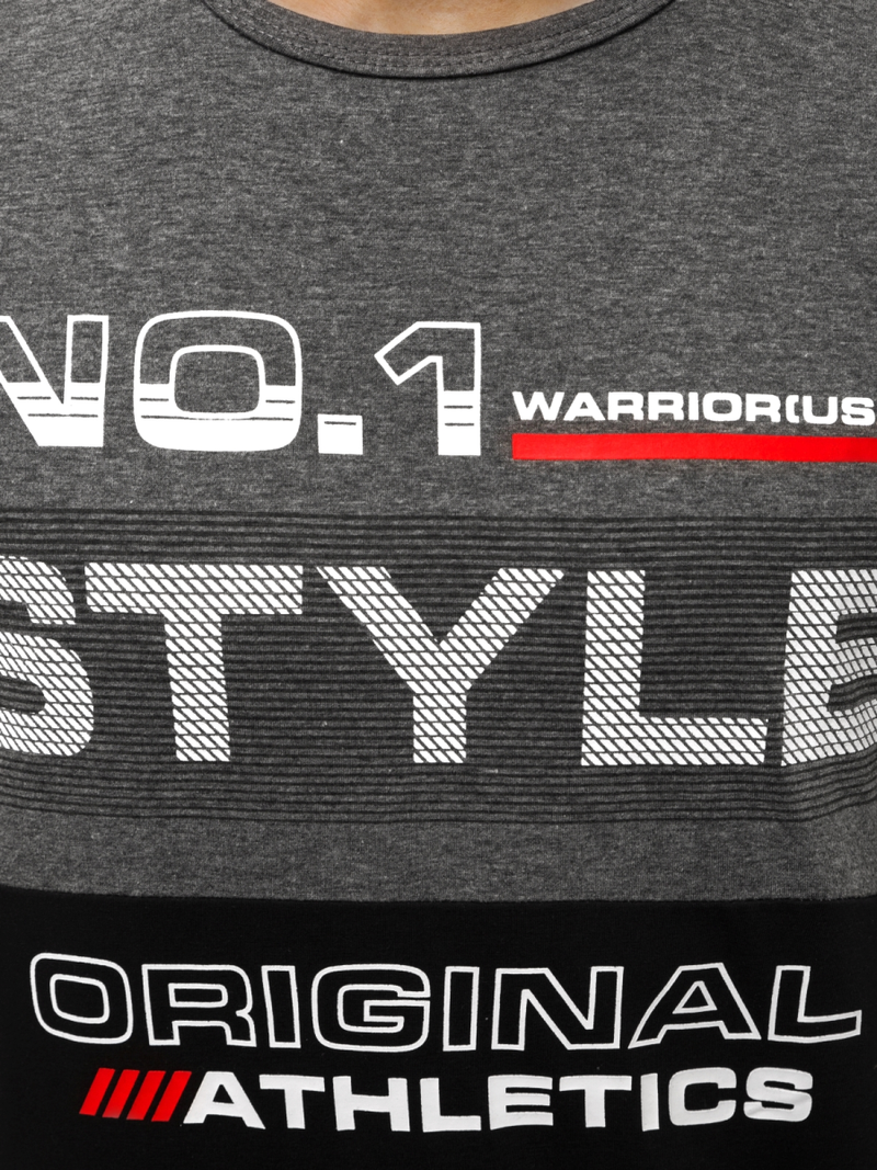 Мъжка тениска тъмносиньо-черна OZONEE JS/SS10900