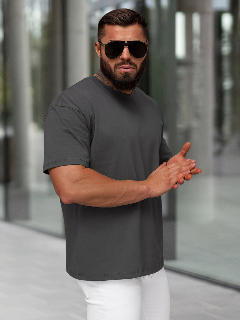 Мъжка тениска графитен OZONEE JS/67T1298/5