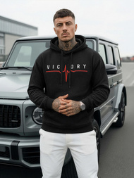 Мъжки суитшърт с качулка черен OZONEE JS/8B1757/3