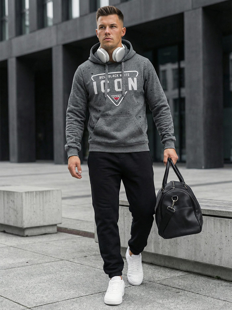 Мъжки суитшърт графитен OZONEE JS/8B1737/5