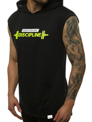 Мъжка тениска черно жълто OZONEE MACH/M1211