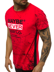 Мъжка тениска червен OZONEE JS/SS10915