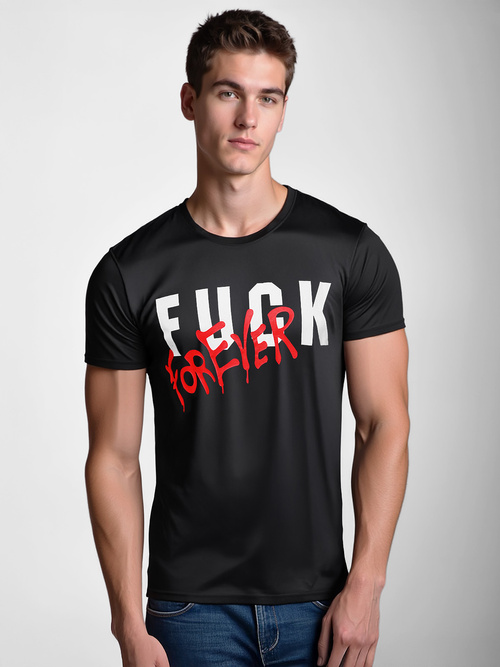 Мъжка тениска черна OZONEE O/T1267/3Z