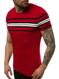 Мъжки пуловер бордо OZONEE L/2296