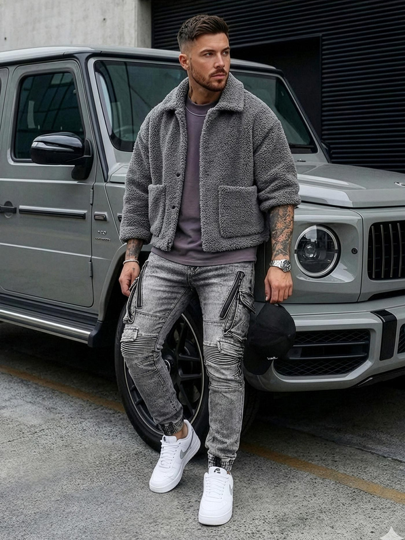 Мъжки дънки графитно OZONEE O/E10017Z